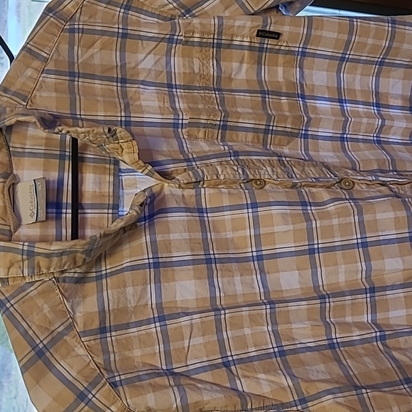 Columbia Shirt Mens XLT Athletic Plaid Outdoor Striped Button Down - Picture 2 of 4